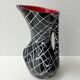 Vase spaghetti forme libre en céramique rouge et noir, Vallauris années 50