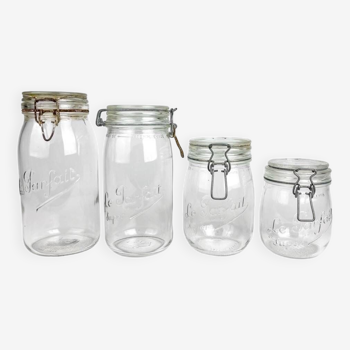 4 transparent glass jars Le Perfect