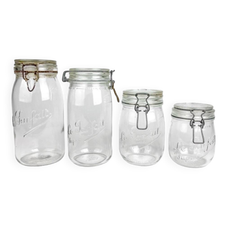 4 transparent glass jars Le Perfect