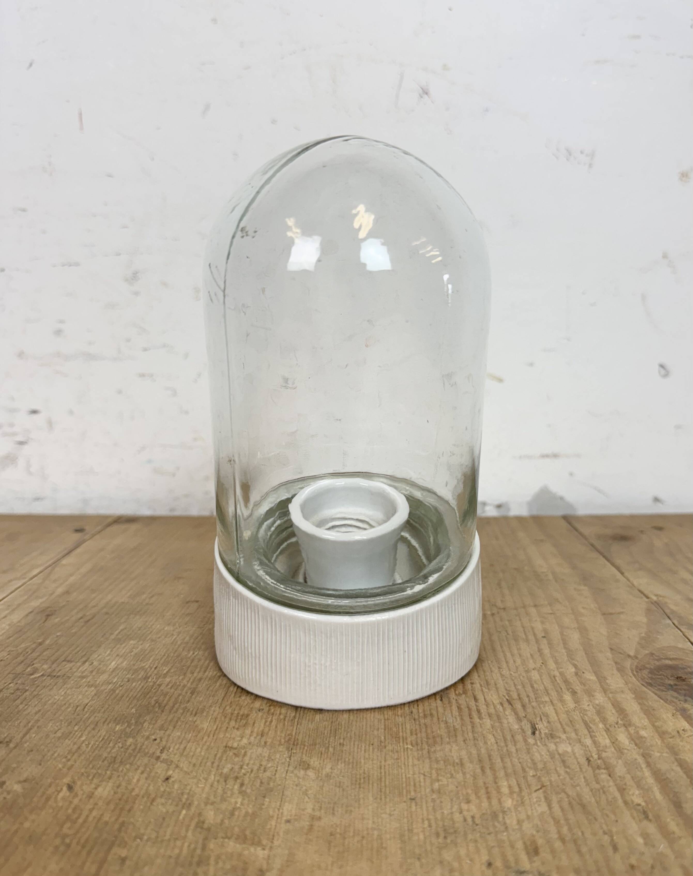 Vintage White Porcelain Wall Light, 1970s