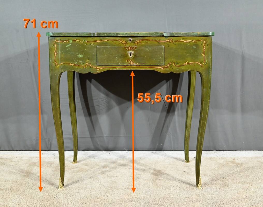 Small Painted Oak Dressing Table, Louis XV style – Late 18th century