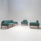 Romantica living room set by Piero Ranzani for Elam in walnut Italy 1950s