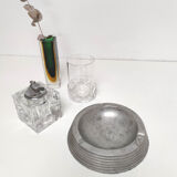 Cendrier rond vintage bistrot années 50 fonte aluminium