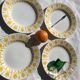 4 flat plates digoin model lily golden yellow