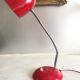 Lampe bauhaus métal laqué rouge&flexible chromé/c1950/design vintage