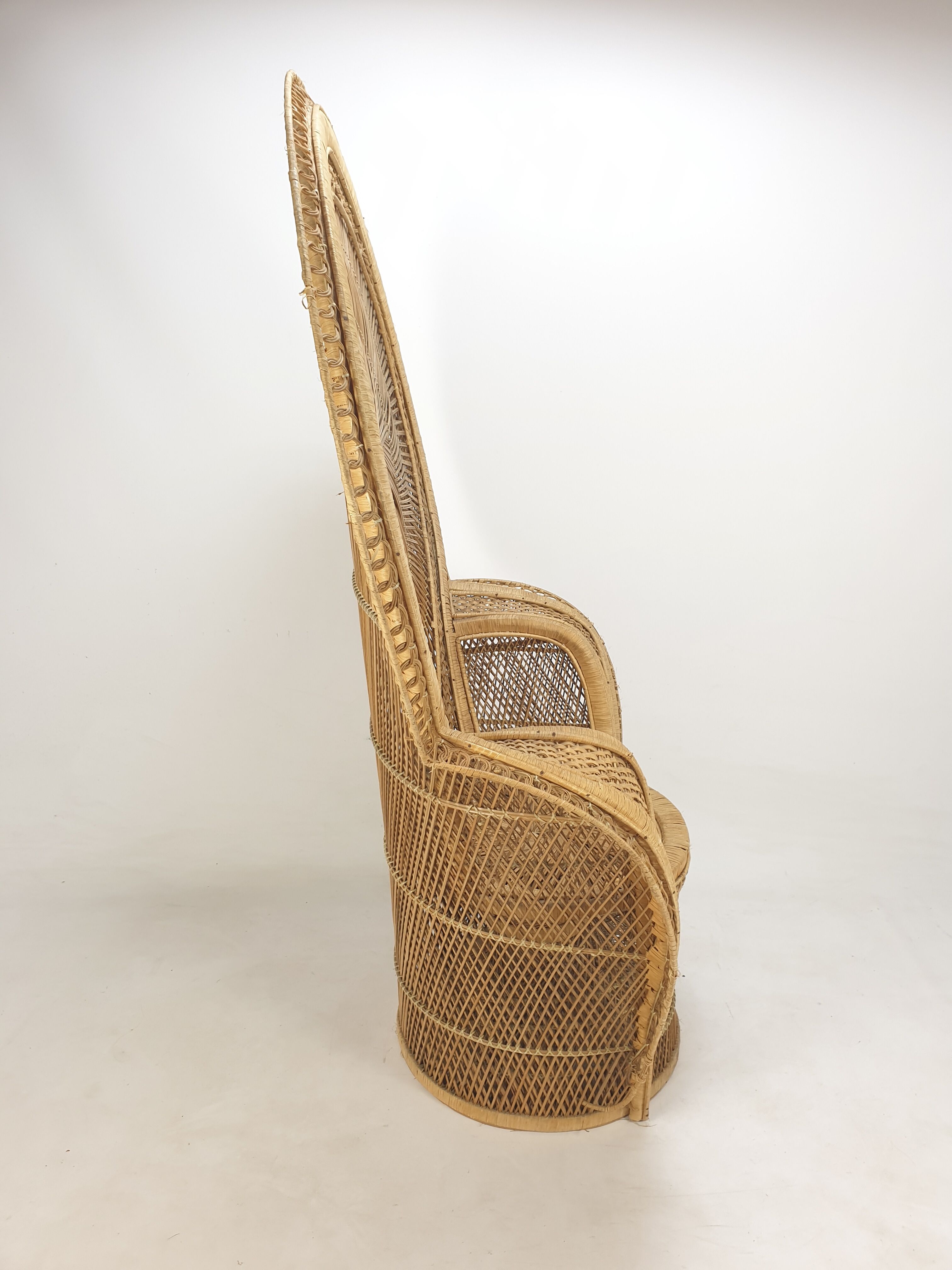 Emmanuelle in rattan and wicker armchair Italy 1960's