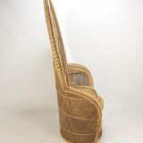 Emmanuelle in rattan and wicker armchair Italy 1960's