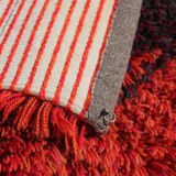 Tapis en laine à poils noués abstrait suédois, 78x130cm