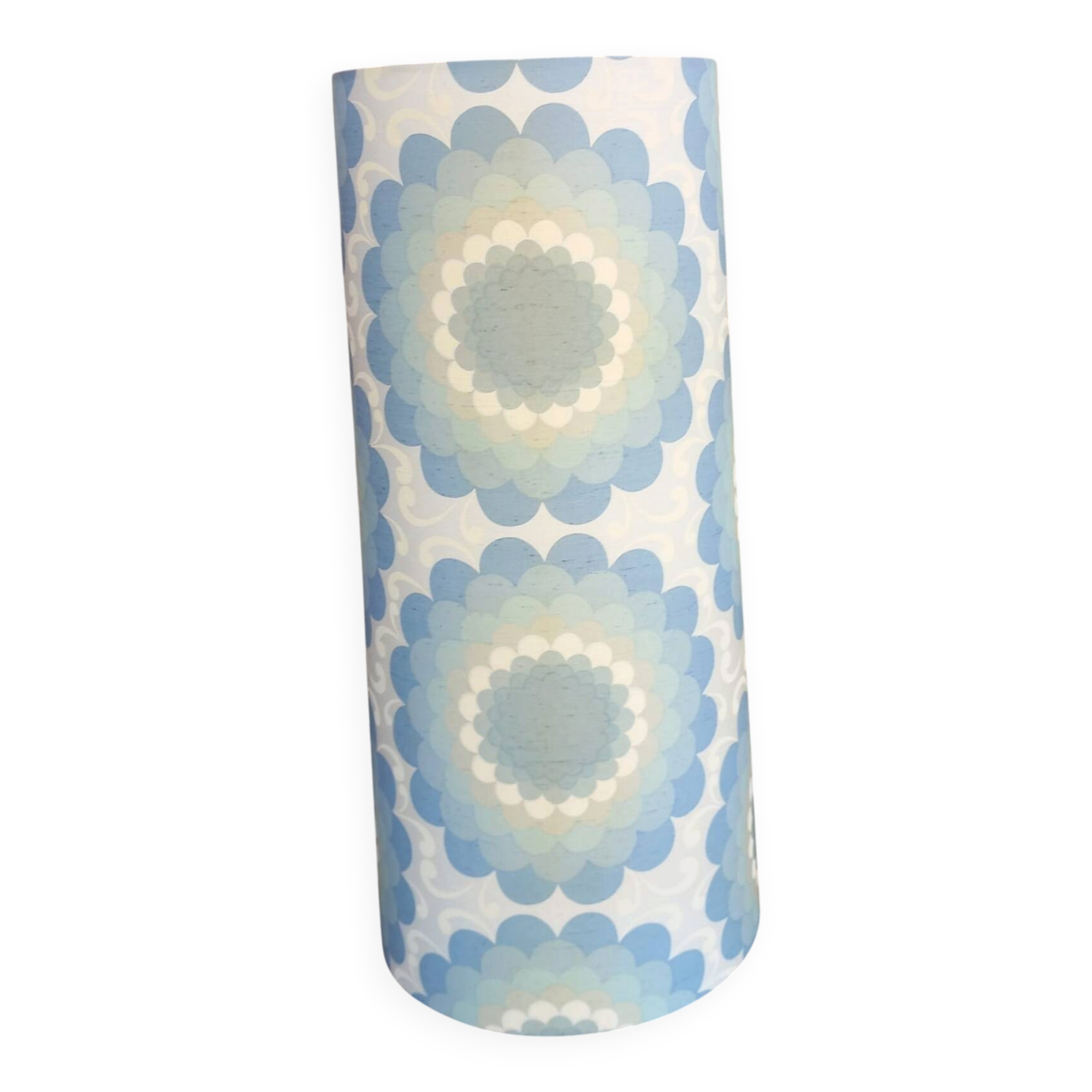 Vintage lampenkap, blauw, Bloemmotief.