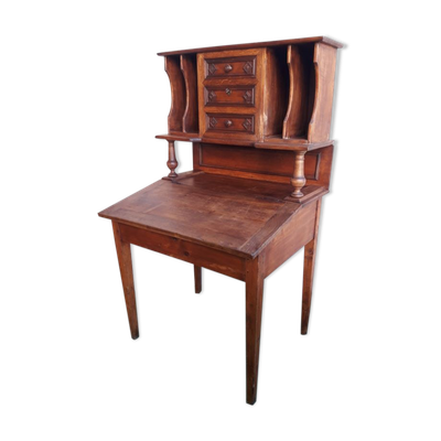 Bureau à pente avec trieur, tiroirs et casiers de rangement