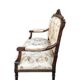 Canapé sculpté et tissu de style Louis XVI, 1900