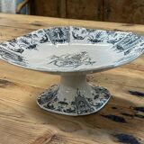 Gien earthenware fruit bowl with Mascaron decoration - early 20th century