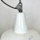 Industrial white enamel factory pendant lamp from zaos, 1960s