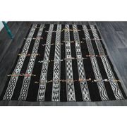 1970s Vintage Turkish Oushak Handmade Wool Cotton Black Runner Rug 169x190