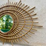 Miroir en rotin 1960
