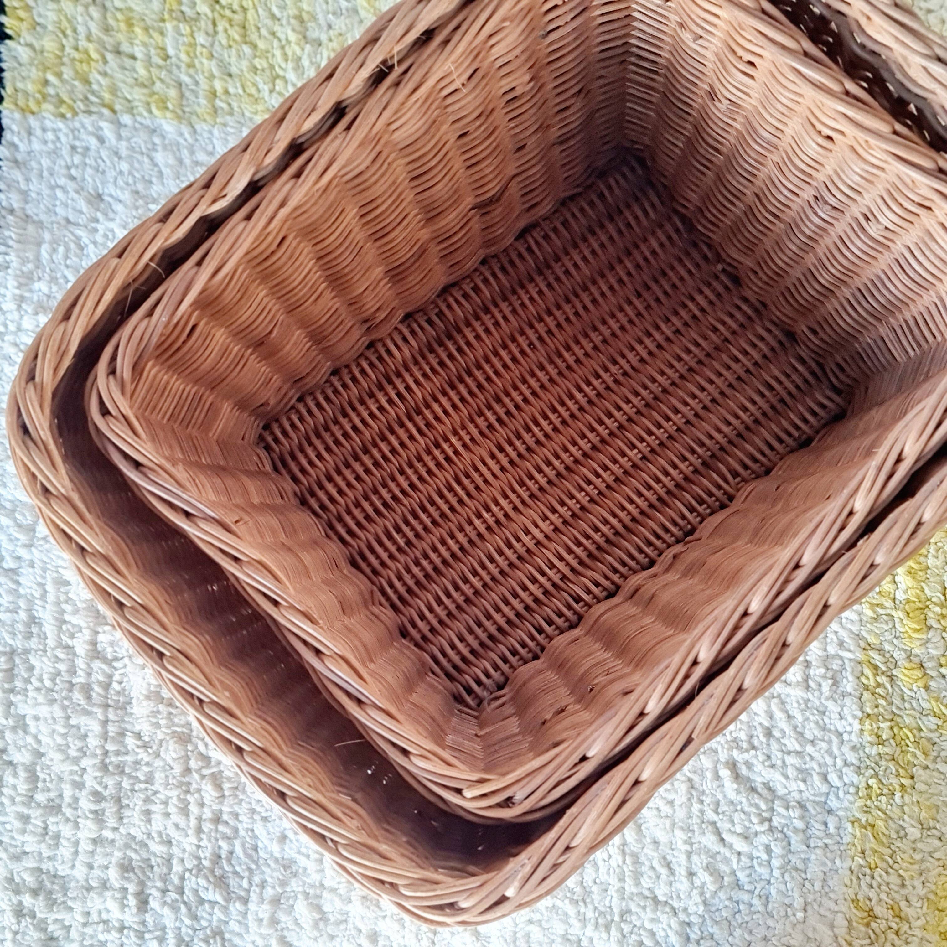 Pair of wicker baskets - wicker planters