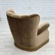 1960s, Danish relax armchair, dark green furniture velour, ash wood.