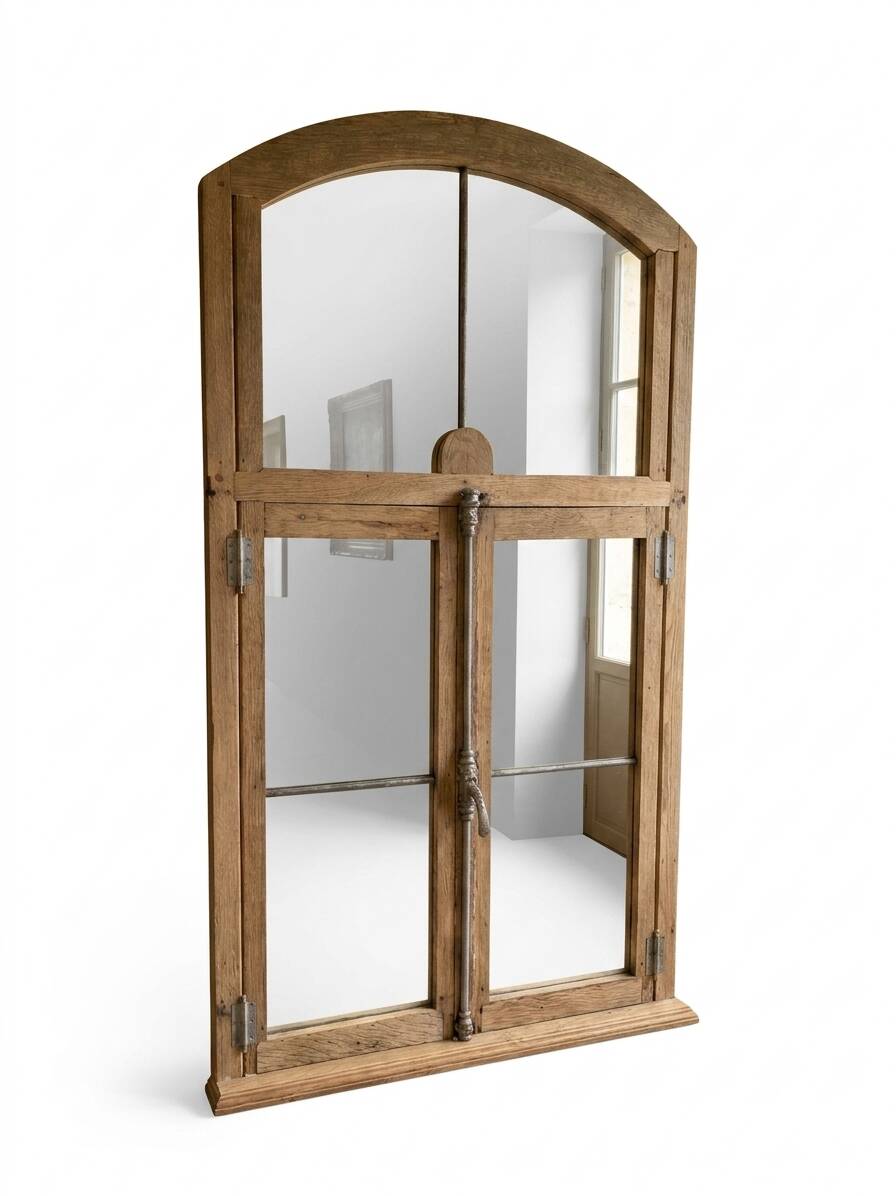 Eighteenth-century oak window mirror.