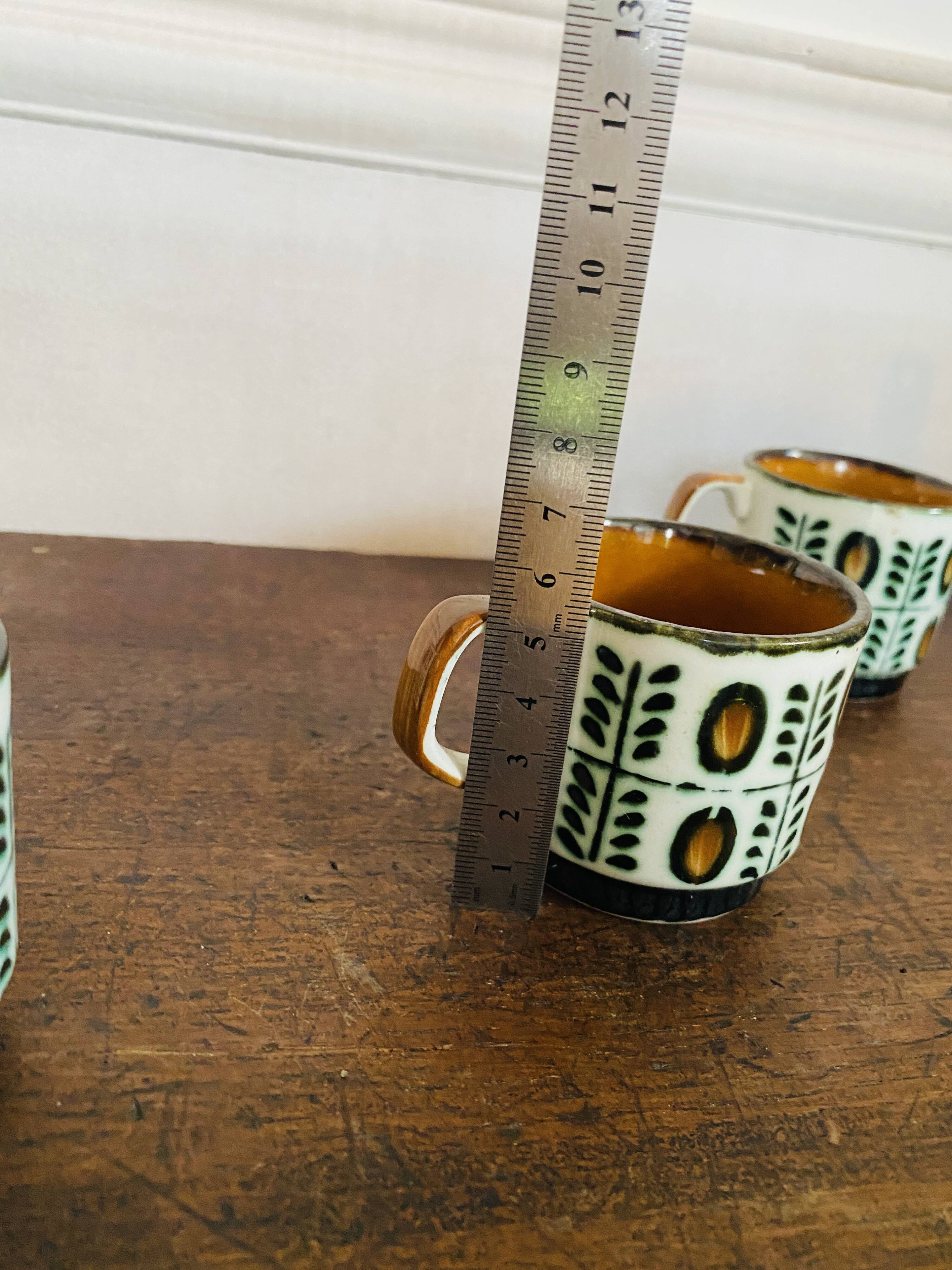 Set of 4 cups Motif Noix Belguim Boch