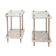 Lot de deux tables de chevet en marbre