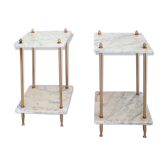 Lot de deux tables de chevet en marbre