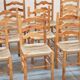 Rustic Friulian chairs with turned legs, set of 12, 1980-1990