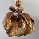 Suspension flowers golden leaves with glass globe
