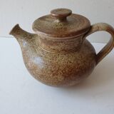 Small teapot in pyrite stoneware ceramic signed NC (Signature to be identified)