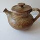 Small teapot in pyrite stoneware ceramic signed NC (Signature to be identified)
