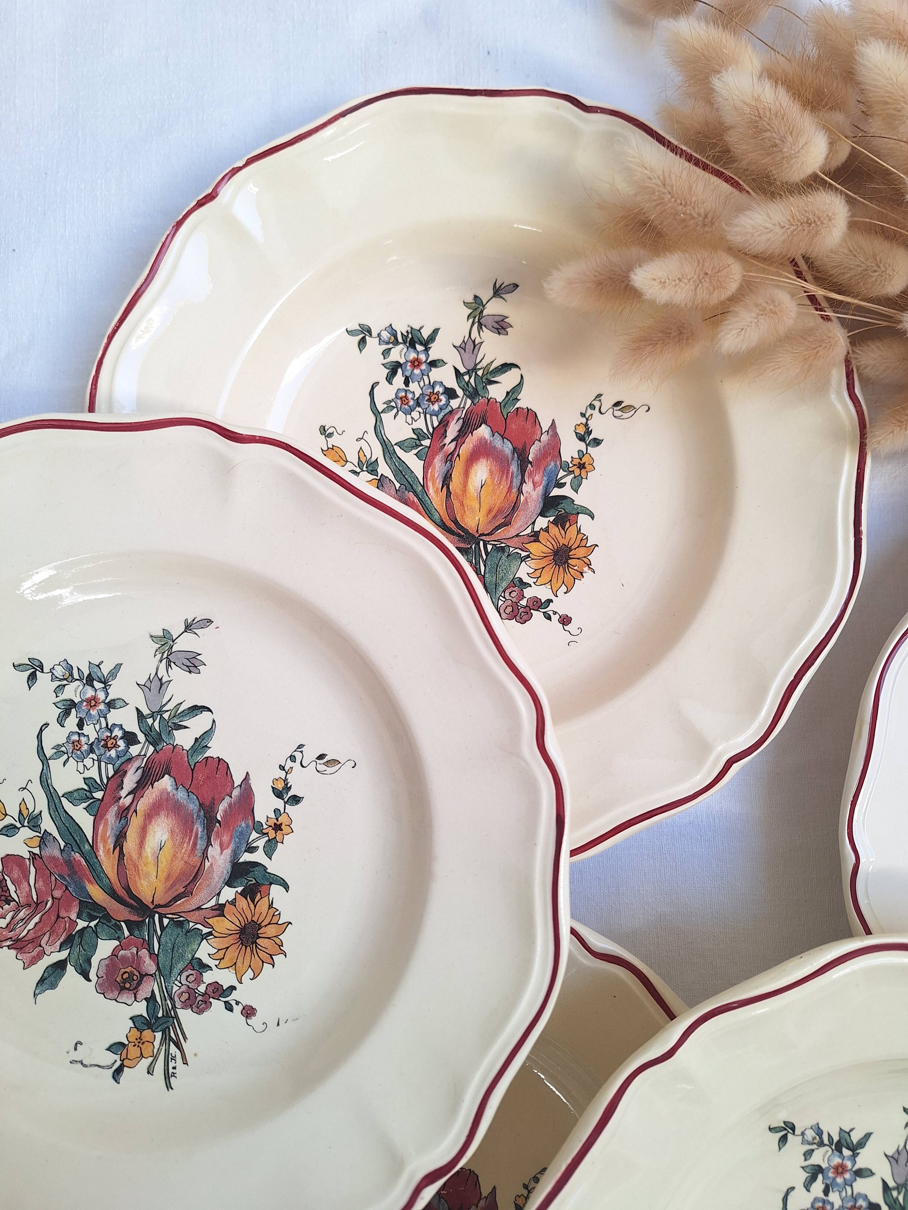 Assiettes creuses Digoin Sarreguemines Modèle Loraine