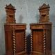 Pair of small side tables or bedside tables from the Napoléon III period, in walnut.