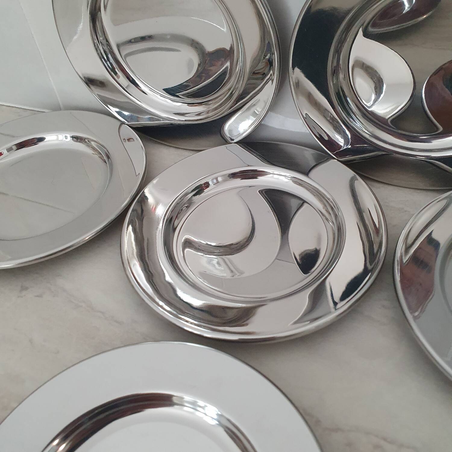 Alessi Alfra / Small presentation plates in 18/8 stainless steel