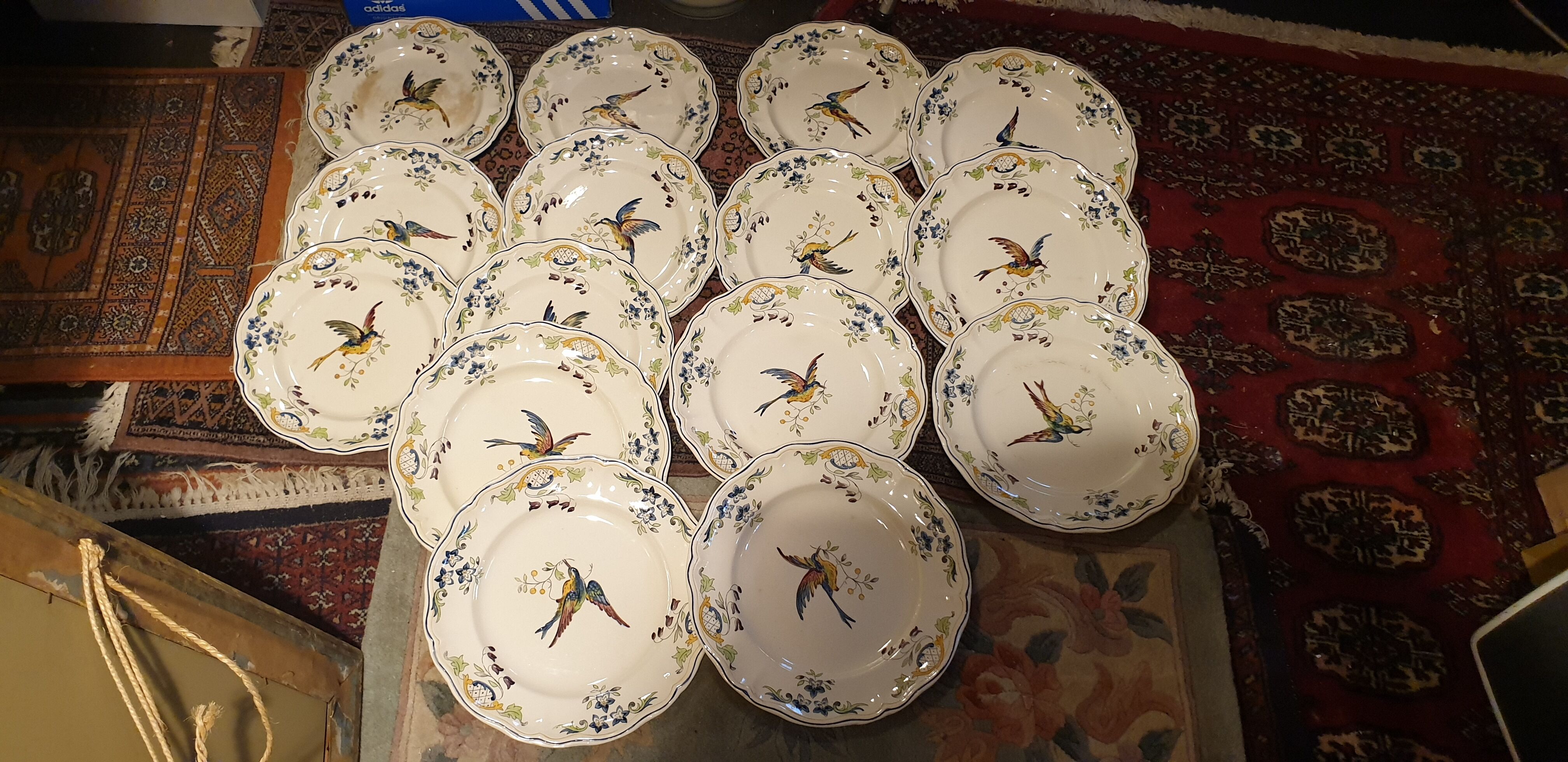 15 plates longchamp model clery decor bird
