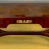Empire flat desk, mahogany, double-sided, gilded bronzes