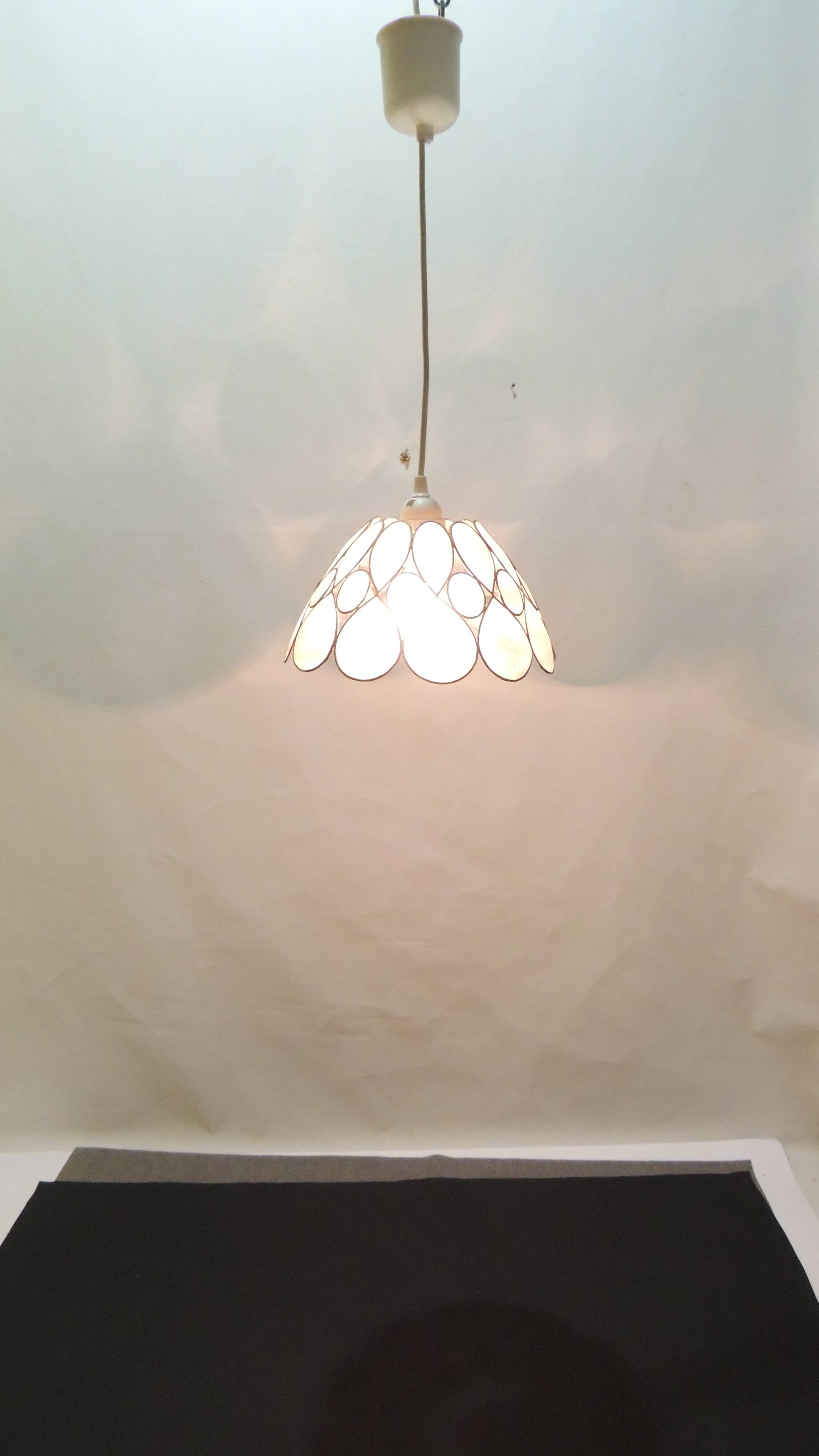 Vintage 1970s shell pendant lamp ceiling light lampshade
