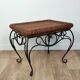 Rattan and wrought iron coffee table