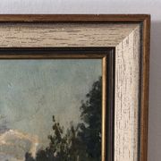 Vintage Original Landscape Oil Painting: Framed Countryside Cottage Art