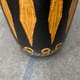 Brutalist sun vase in West German pottery WGP from the mid-century by Scheurich, 1960s.