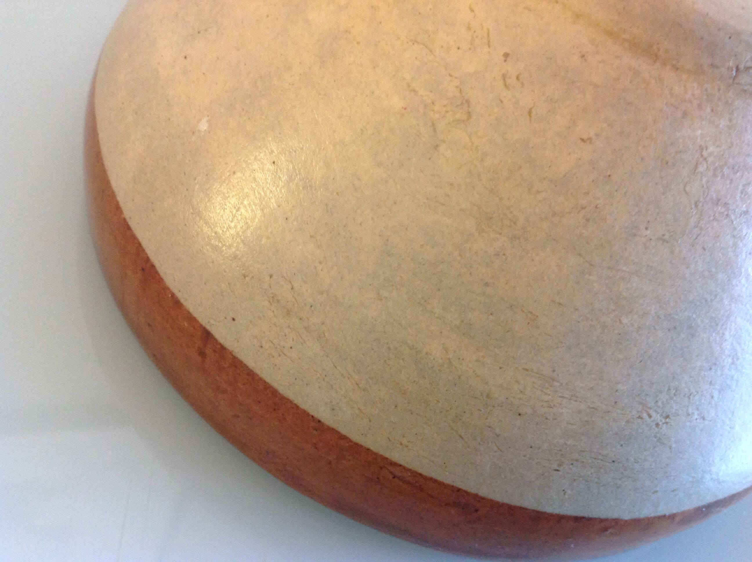 Grey and brown varnished cermic salad / vintage 60-70s