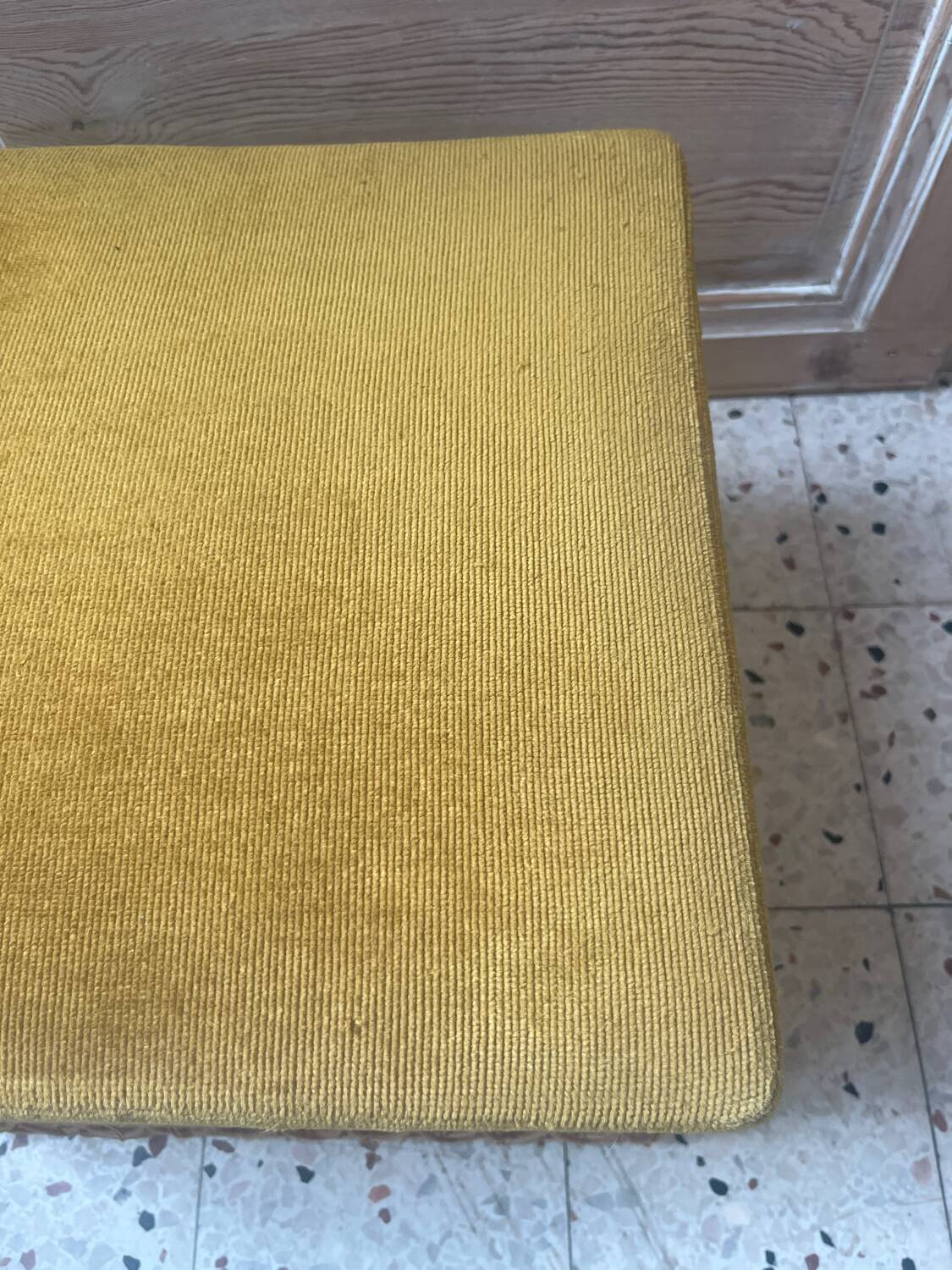 Velvet pouffe
