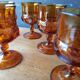 Verres ambrés vintage années 1960 série de 6