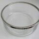 Glass bowl silver metal edge
