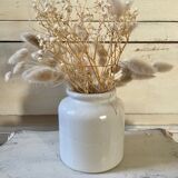 Vintage white enamelled stoneware pot