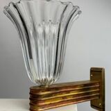 Murano Glass Wall Lamps attributed to Ercole Barovier, Italy, 1940s, Set of 2