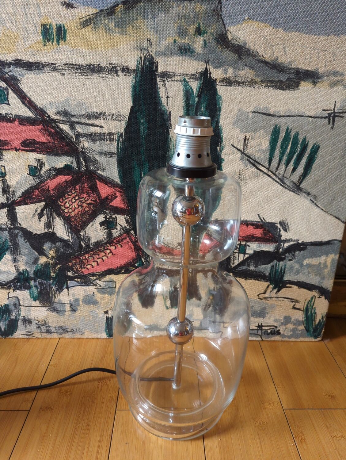 Vintage table lamp foot 70 glass
