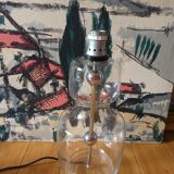 Pied de lampe à poser vintage 70 en verre