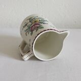 Earthenware pitcher with floral decoration Digoin Sarreguemines