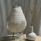Ribbed glass ball vase