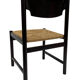 4 vintage dining room chairs with braided seat in wenge wood, 1970s