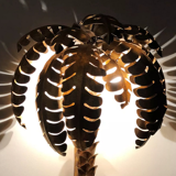 Palm wall lamp Golden Metal Year 70's
